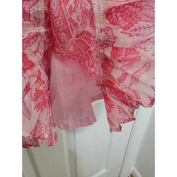Bella Tu Off-The-Shoulder Mini Dress Pink Floral Bohemian Size XL Modified - Picture 8 of 16
